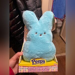 Peeps Heatable Bunny Plush Blue Easter Rabbit, NWT